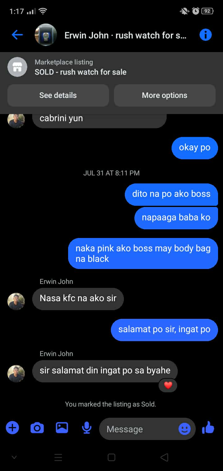 Customer conversation about parcel received